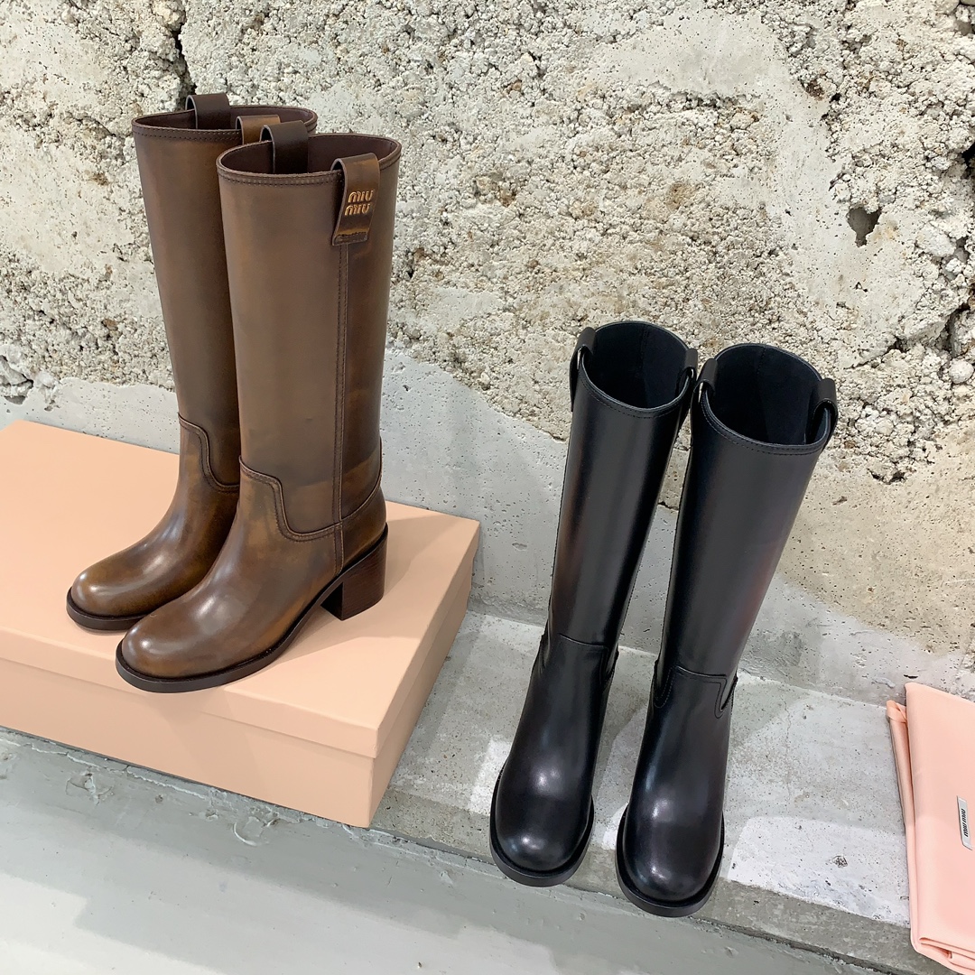 [TOP] Miu Miu New Punk Biker Boots - 2 Colors - 7.5CM