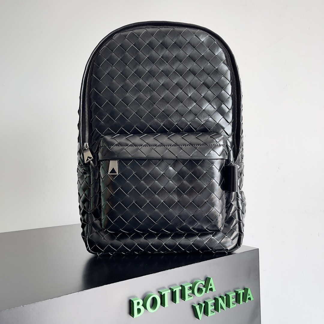 [TOP] Bottega Veneta BV Woven Backpack Bag Calfskin 28x15x41cm - Black