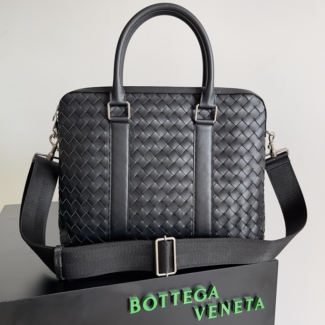 [TOP] Bottega Veneta BV Men's Briefcase Bag 39x30.5x11cm - Black