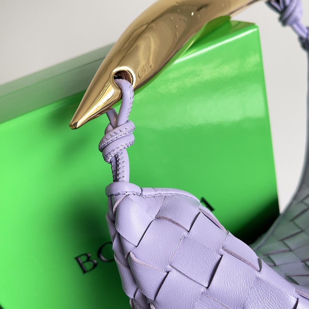 [TOP] Bottega Veneta BV Sardine Bag 36x3x24cm with Muse Brass Handle - Purple