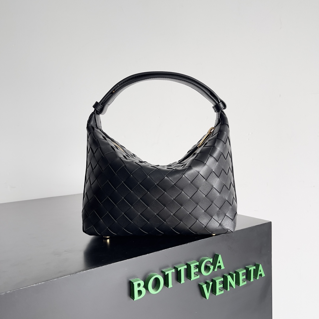 [TOP] Bottega Veneta BV Nappa Bag Lambskin 22x13x9cm - Black