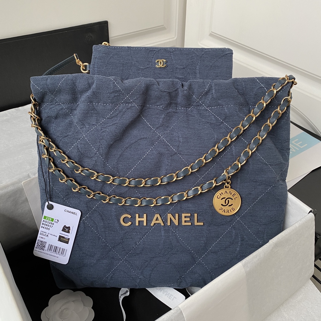 [TOP] CHANEL 22 Shopping Bag 35x37x7cm - Blue