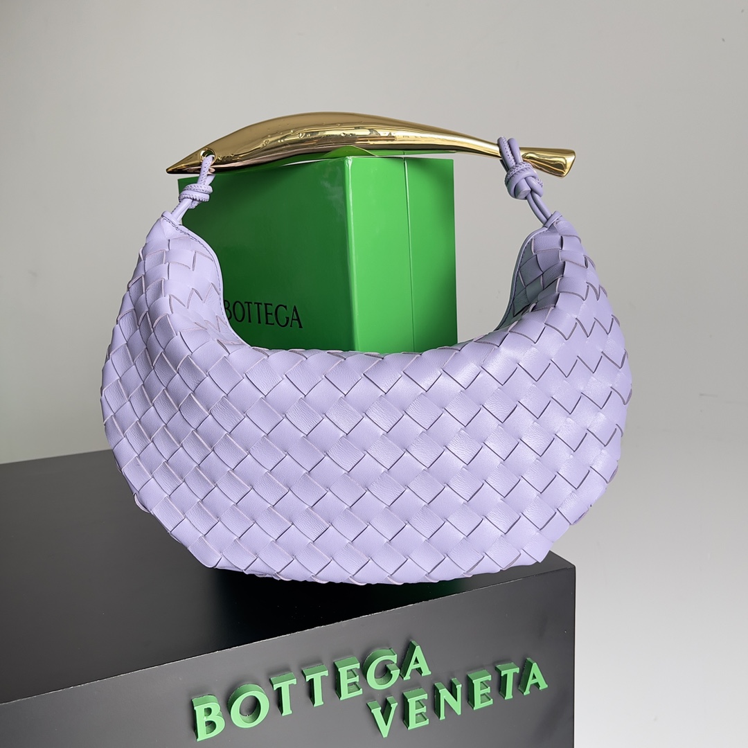 [TOP] Bottega Veneta BV Sardine Bag 36x3x24cm with Muse Brass Handle - Purple
