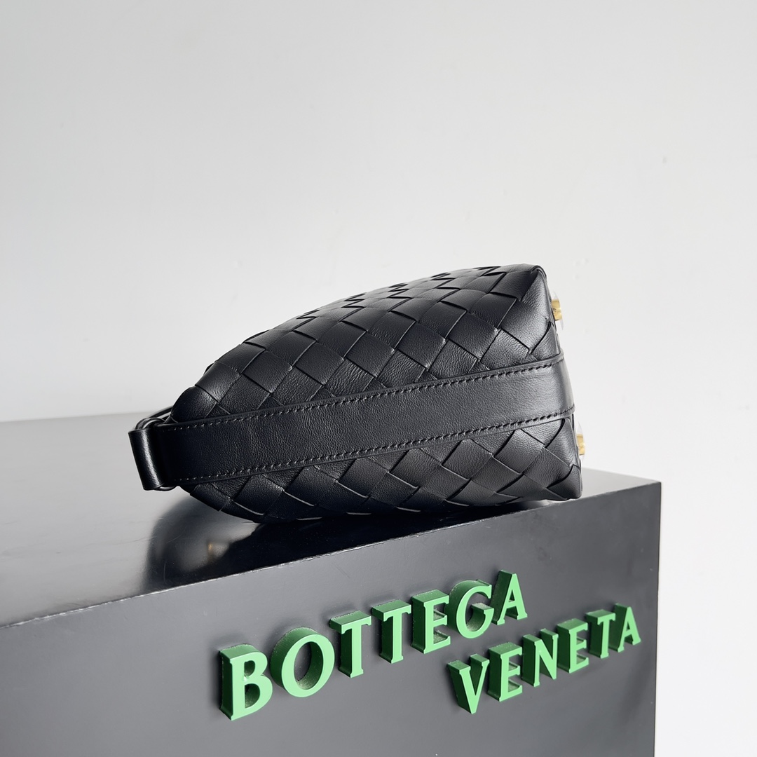 [TOP] Bottega Veneta BV Nappa Bag Lambskin 22x13x9cm - Black