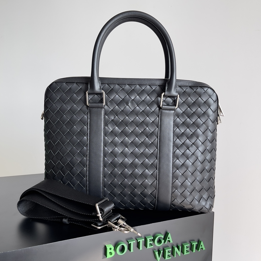[TOP] Bottega Veneta BV Men's Briefcase Bag 39x30.5x11cm - Black