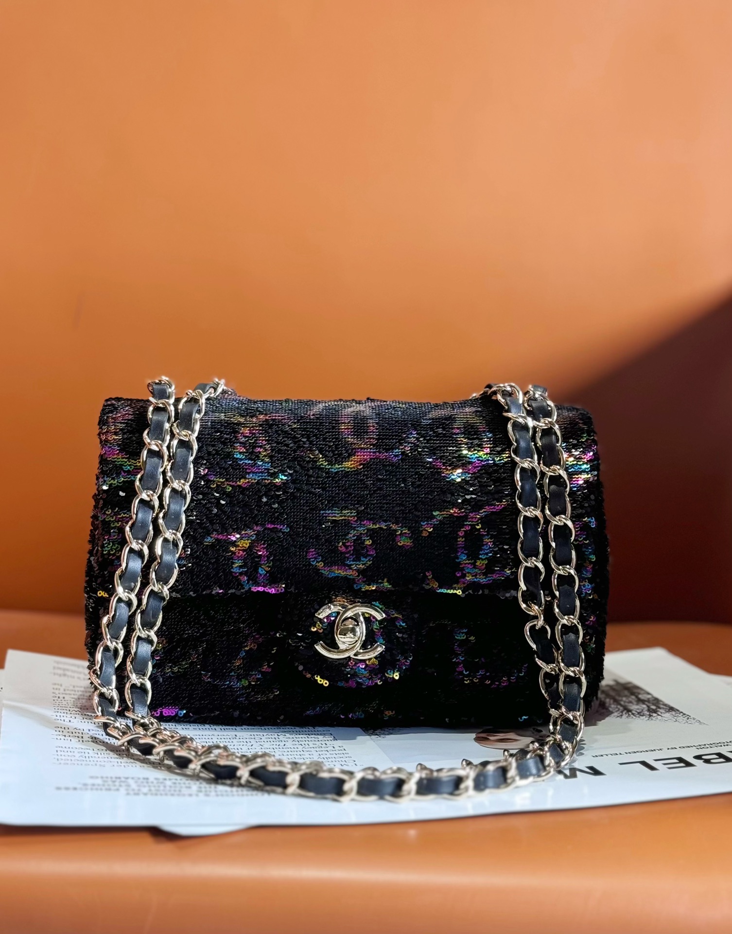 [TOP] CHANEL Classic Flap Bag CF Sequin 20cm - 2 Colors