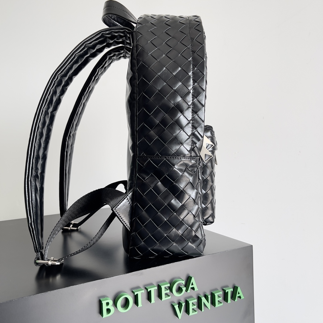 [TOP] Bottega Veneta BV Woven Backpack Bag Calfskin 28x15x41cm - Black