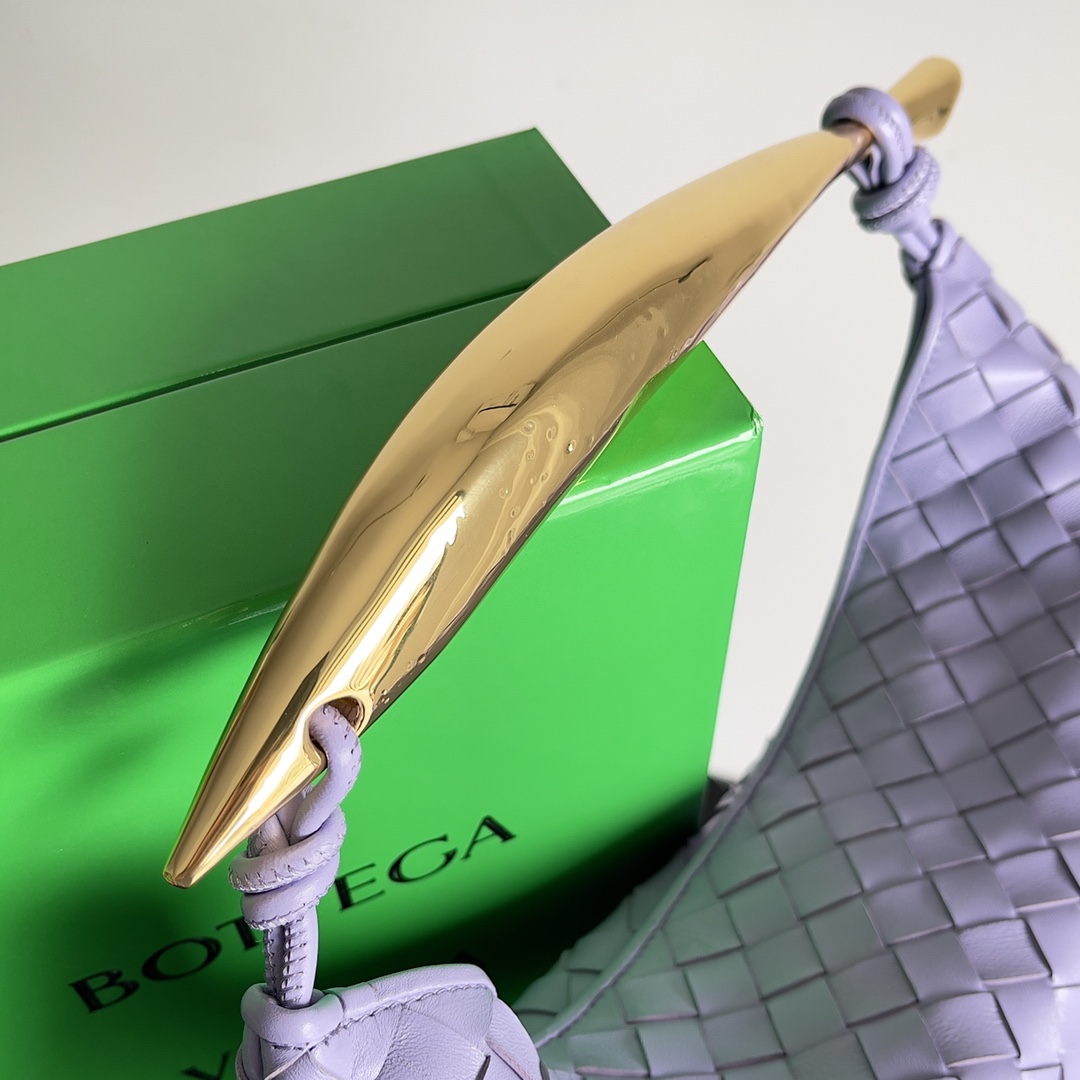 [TOP] Bottega Veneta BV Sardine Bag 36x3x24cm with Muse Brass Handle - Purple