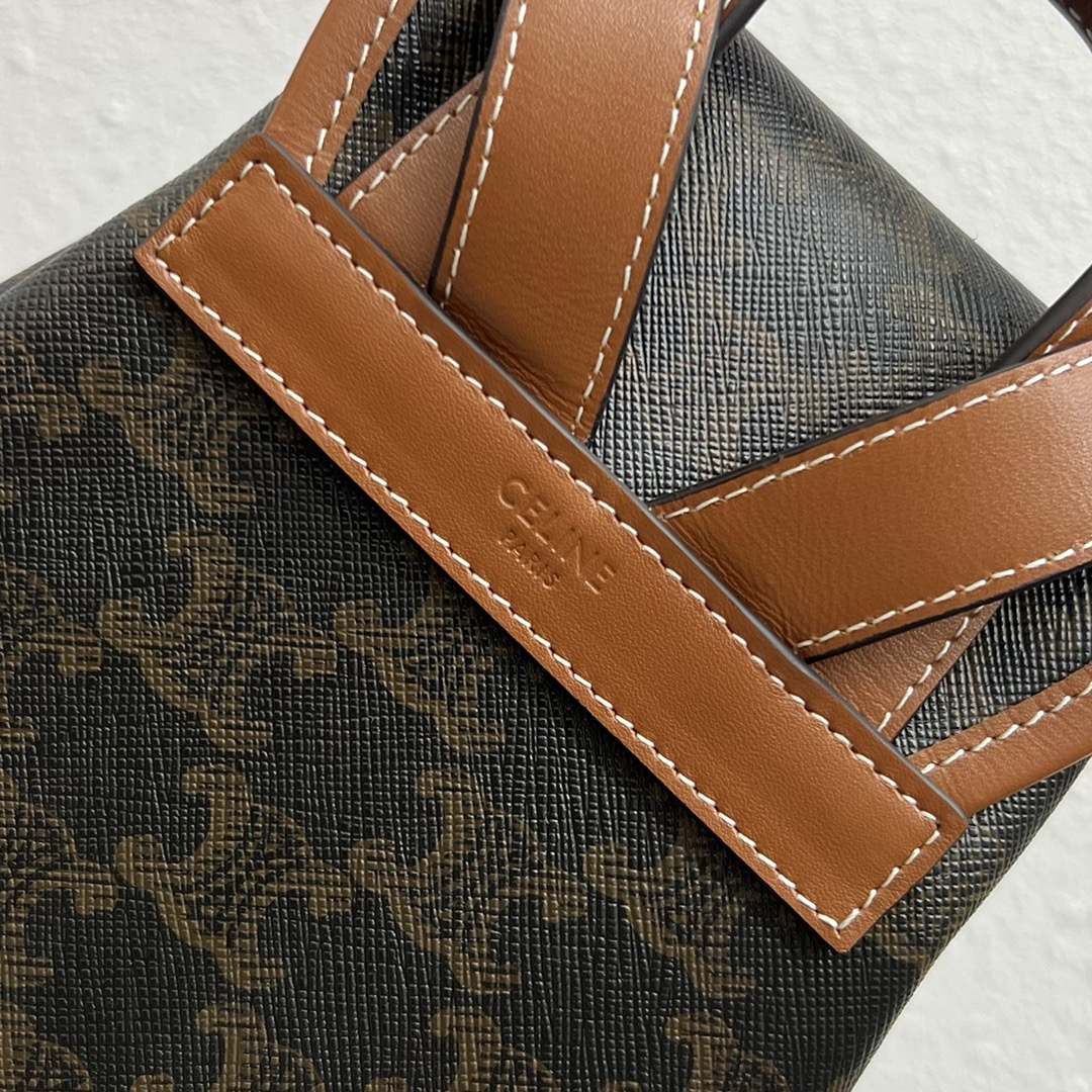 [TOP] CELINE Canvas Printed Backpack - 20×10.5×17cm - Brown