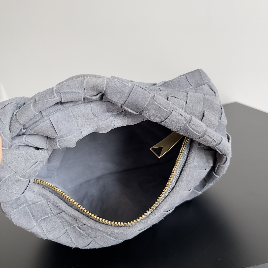 [TOP] Bottega Veneta BV Jodie Bag Lamskin Suede 23x15x5cm - Gray