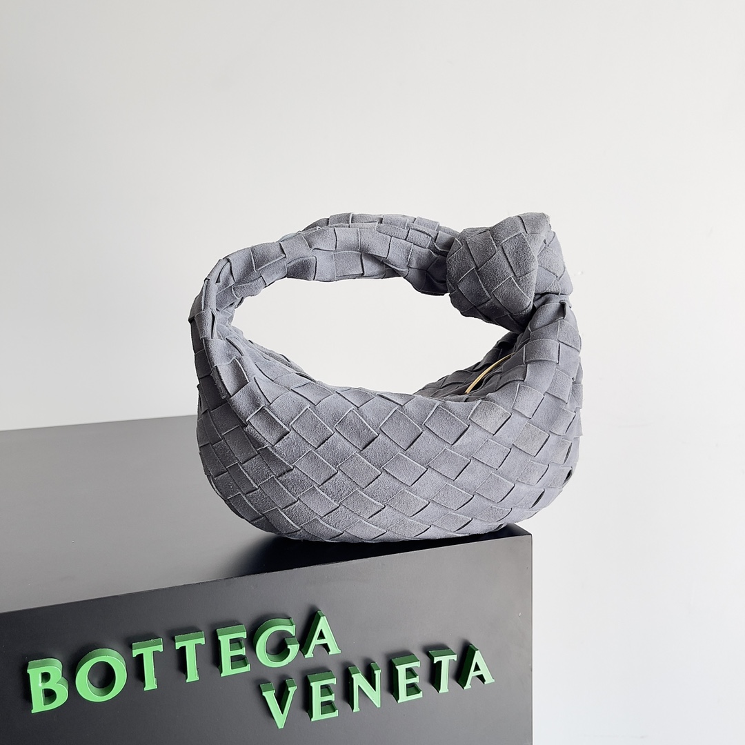 [TOP] Bottega Veneta BV Jodie Bag Lamskin Suede 23x15x5cm - Gray