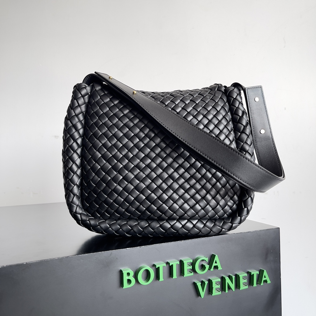[TOP] Bottega Veneta BV Classic Braided Cabat Bag 26x22.5x13cm - Black