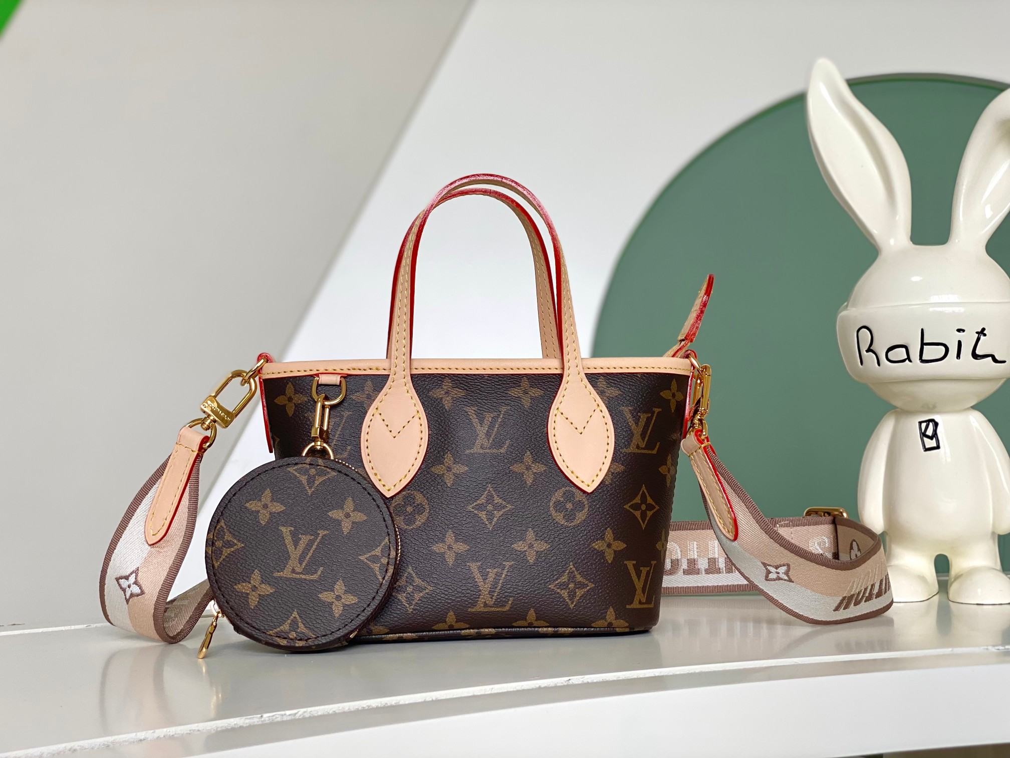 [TOP] Louis Vuitton LV Neverfull BB Bag Damier Ebene Canvas 24x14x9cm - Monogram