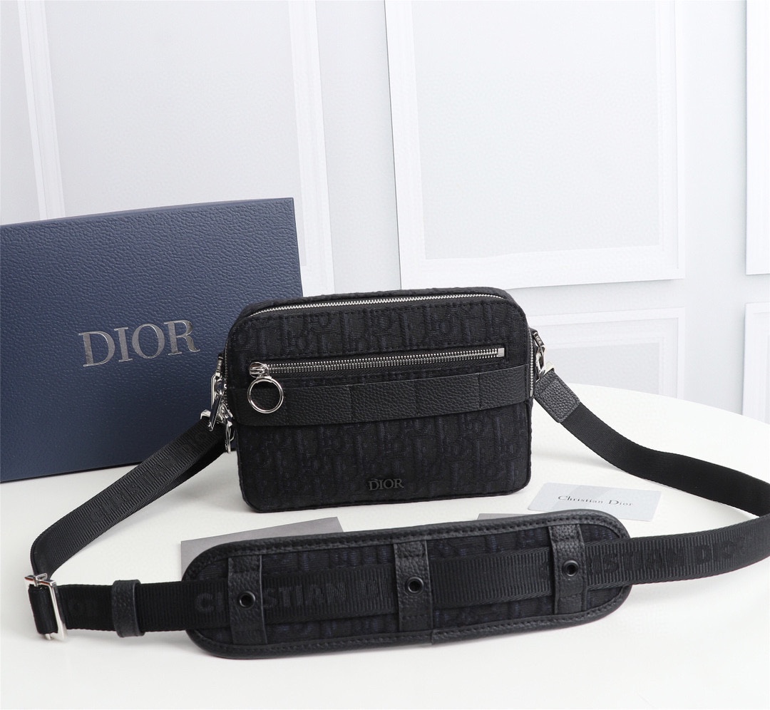 [TOP] Christian Dior Blue Safari Dior Oblique Backpack Cow Leather 22 x 15 x 5 cm - Black
