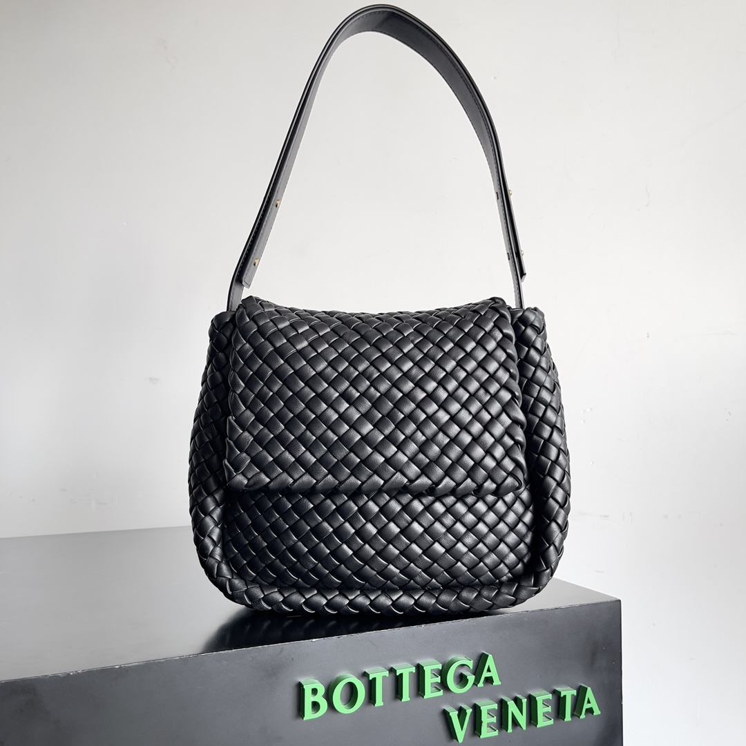 [TOP] Bottega Veneta BV Classic Braided Cabat Bag 26x22.5x13cm - Black