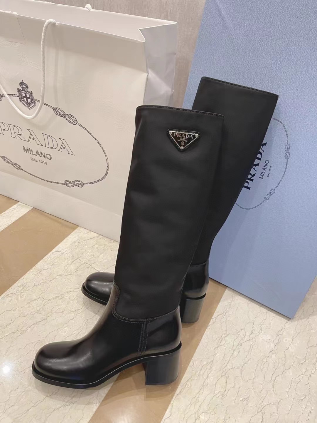 [TOP] PRADA Long Boots - Black