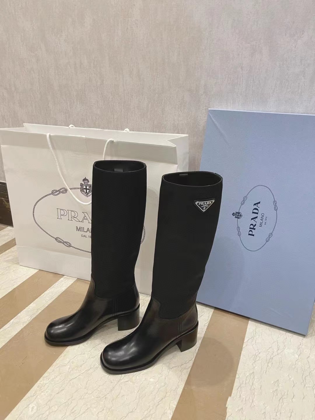 [TOP] PRADA Long Boots - Black
