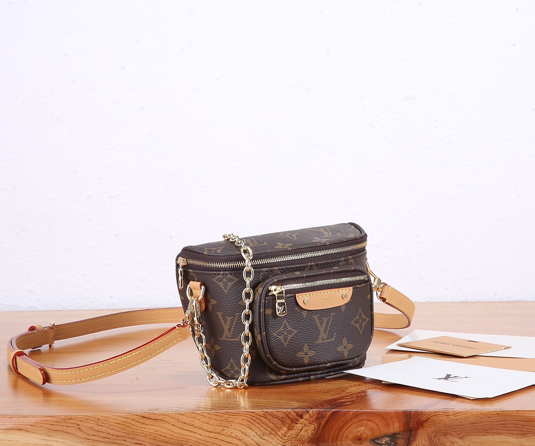 [TOP] Louis Vuitton LV Mini Bum Bag 17x12x9.5cm - Monogram