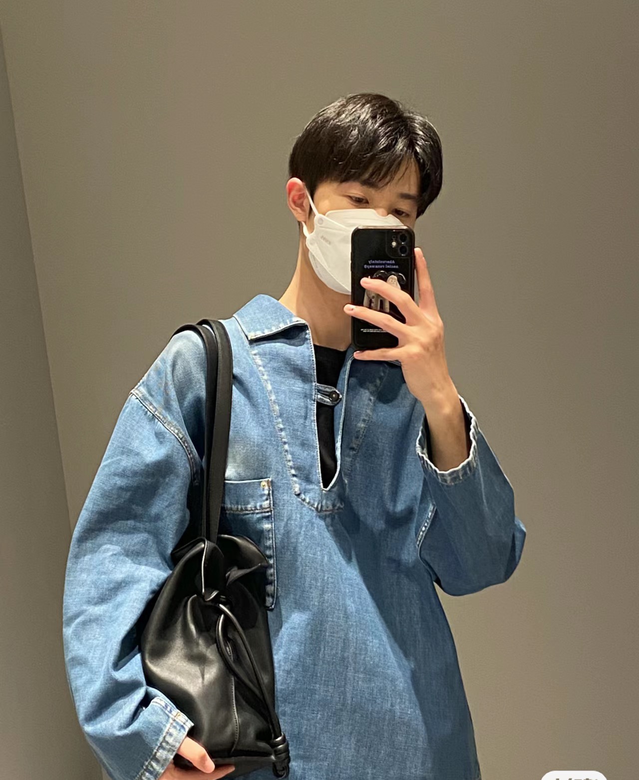 [TOP] LOEWE Flamenco Bag Cowhide Large 38x29x14cm - Black