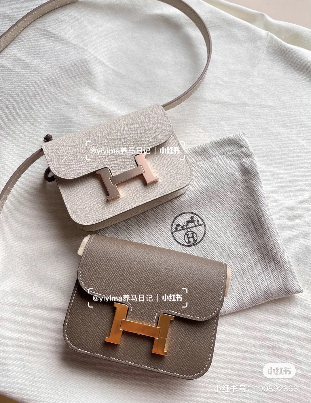 [TOP] HERMES Cowhide Constance Slim Mini Bag - 12.4×10.2×3cm - 7 Colors - GHW