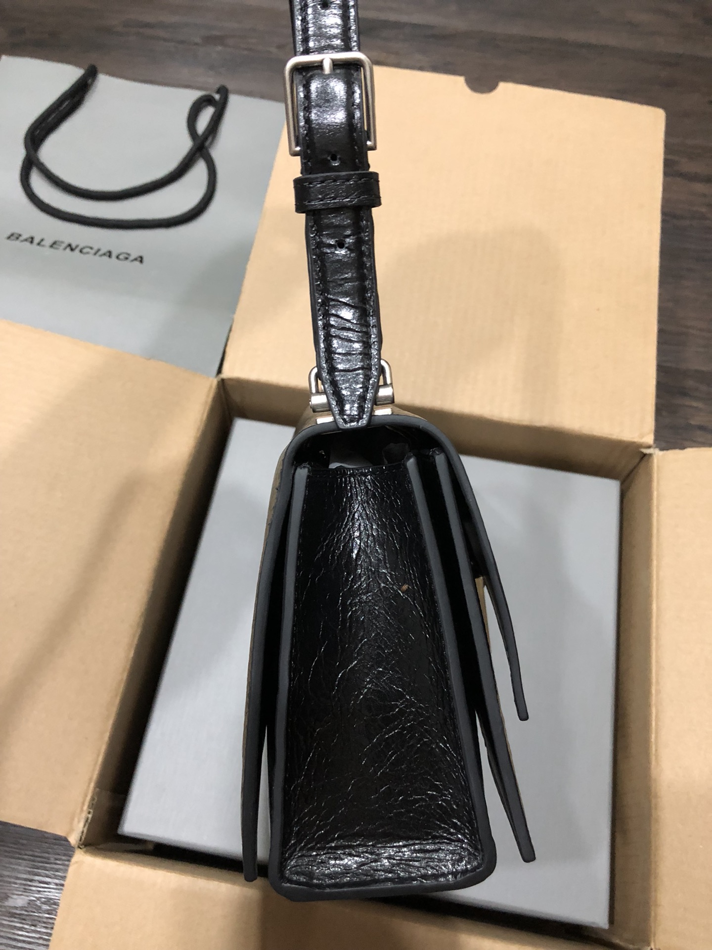 [TOP] BALENCIAGA Crush Bag Calfskin 25x 15x 9.5cm/31x  20x 12cm - Black