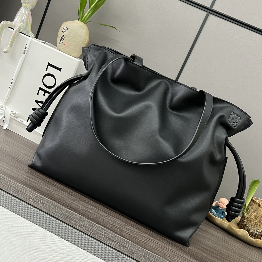 [TOP] LOEWE Flamenco Bag Cowhide Large 38x29x14cm - Black