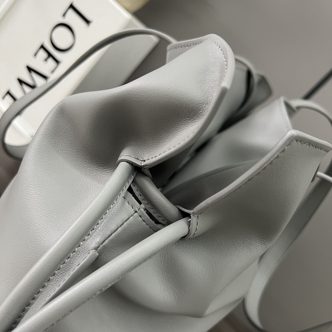 [TOP] LOEWE Flamenco Bag Cowhide Large 38x29x14cm - Gray