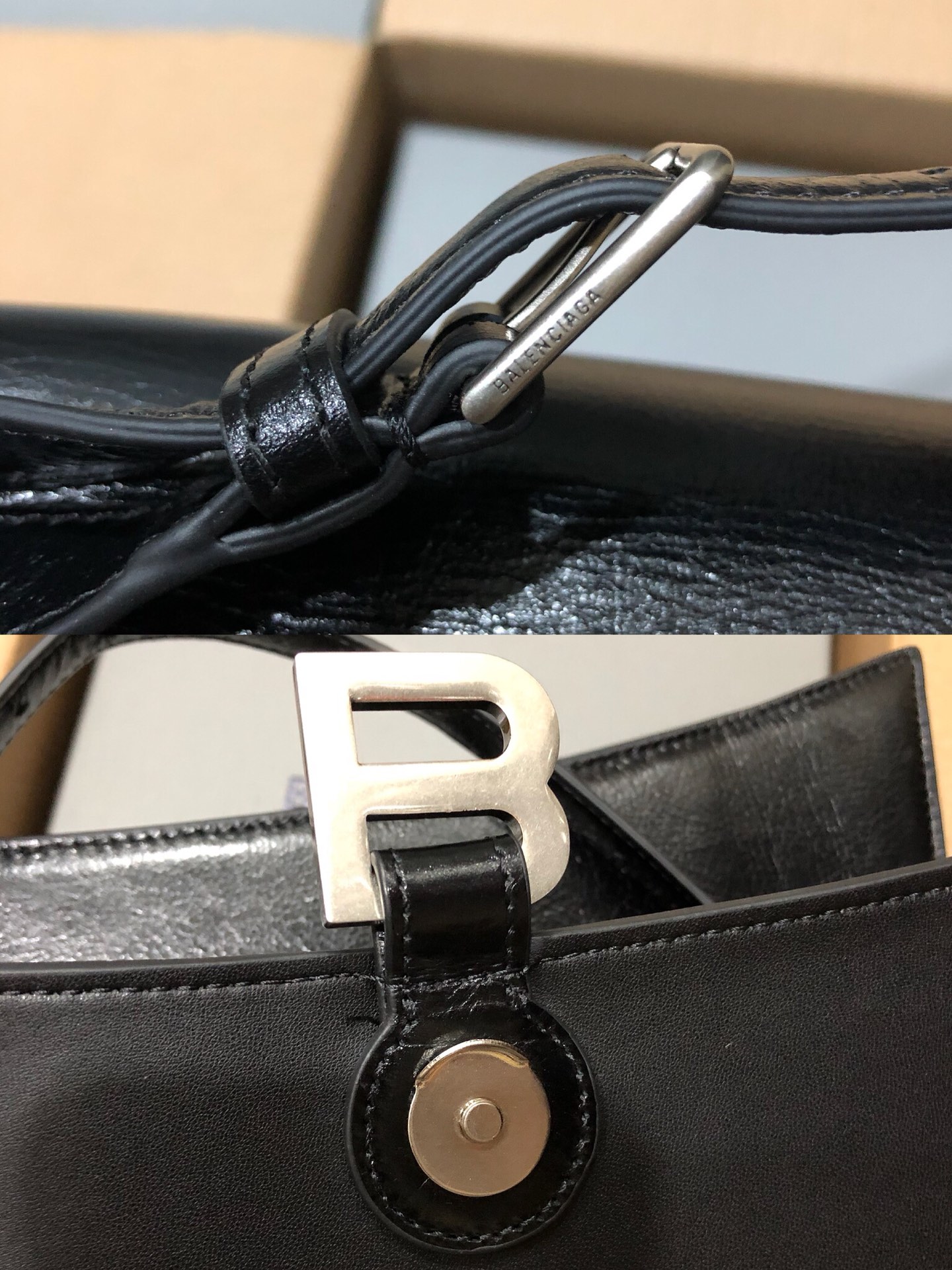 [TOP] BALENCIAGA Crush Bag Calfskin 25x 15x 9.5cm/31x  20x 12cm - Black