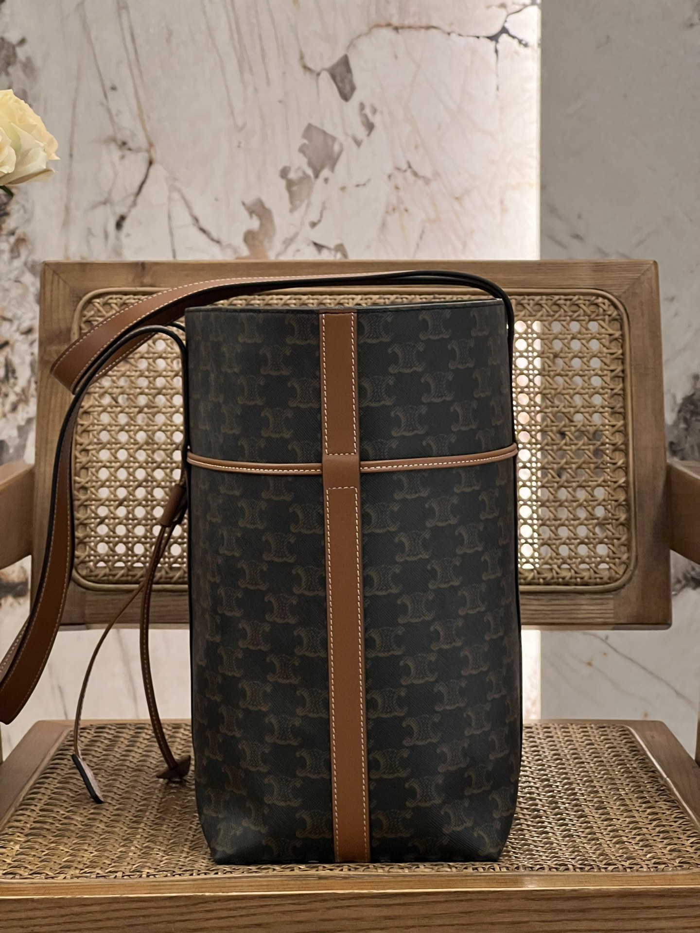 [TOP] CELINE Tote Bag with Logo-printed 45x34x30cm