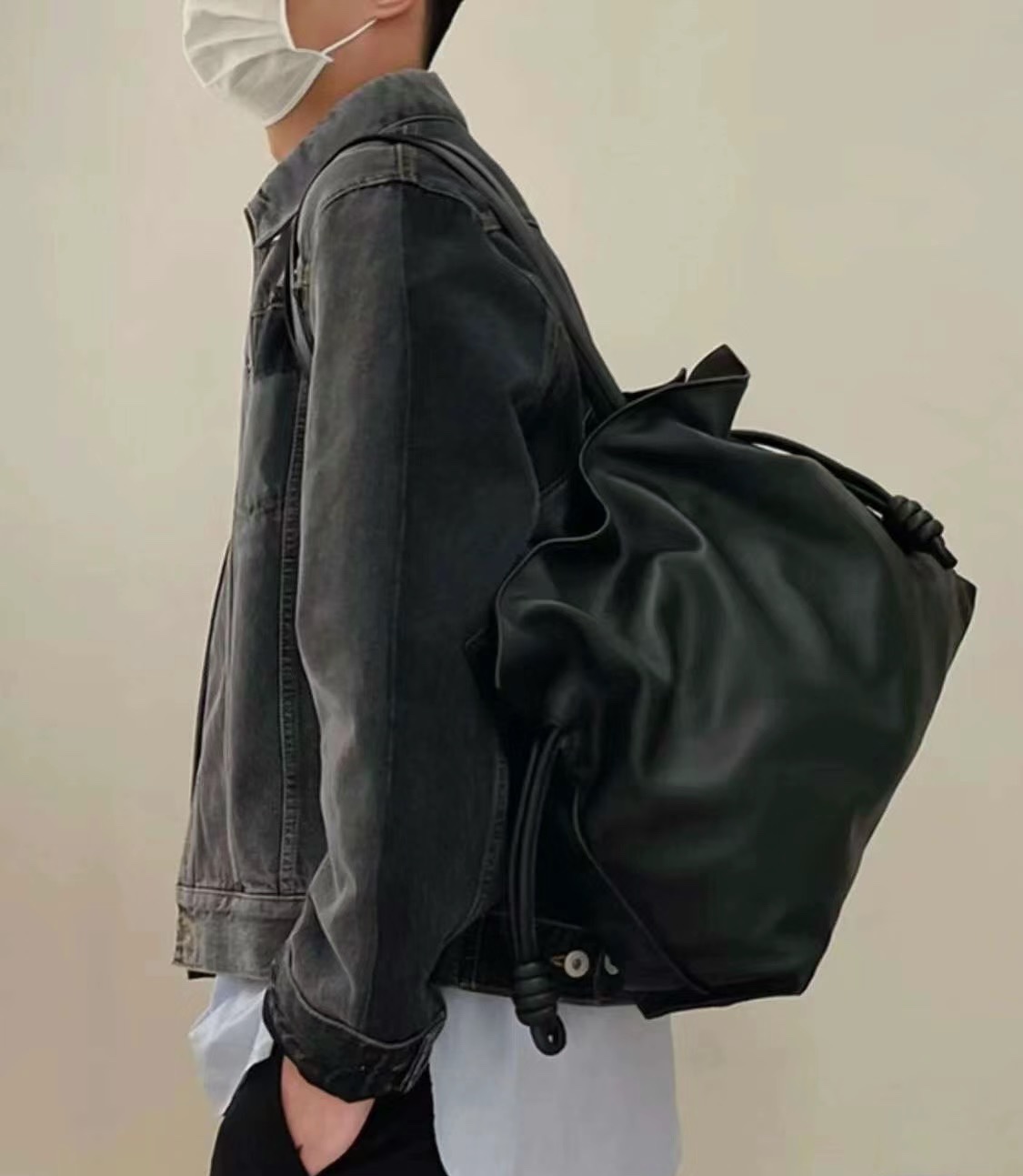 [TOP] LOEWE Flamenco Bag Cowhide Large 38x29x14cm - Black