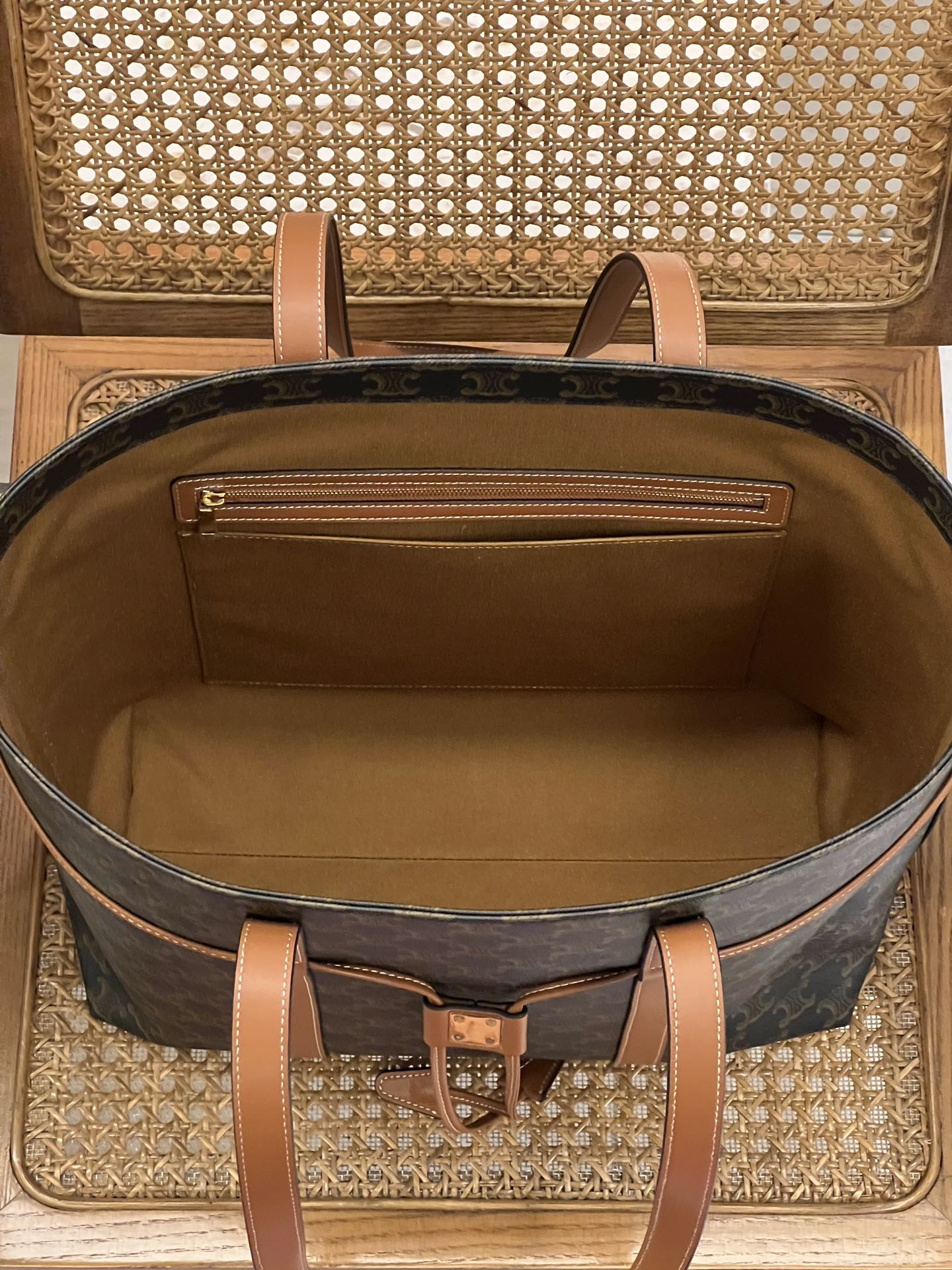 [TOP] CELINE Tote Bag with Logo-printed 45x34x30cm