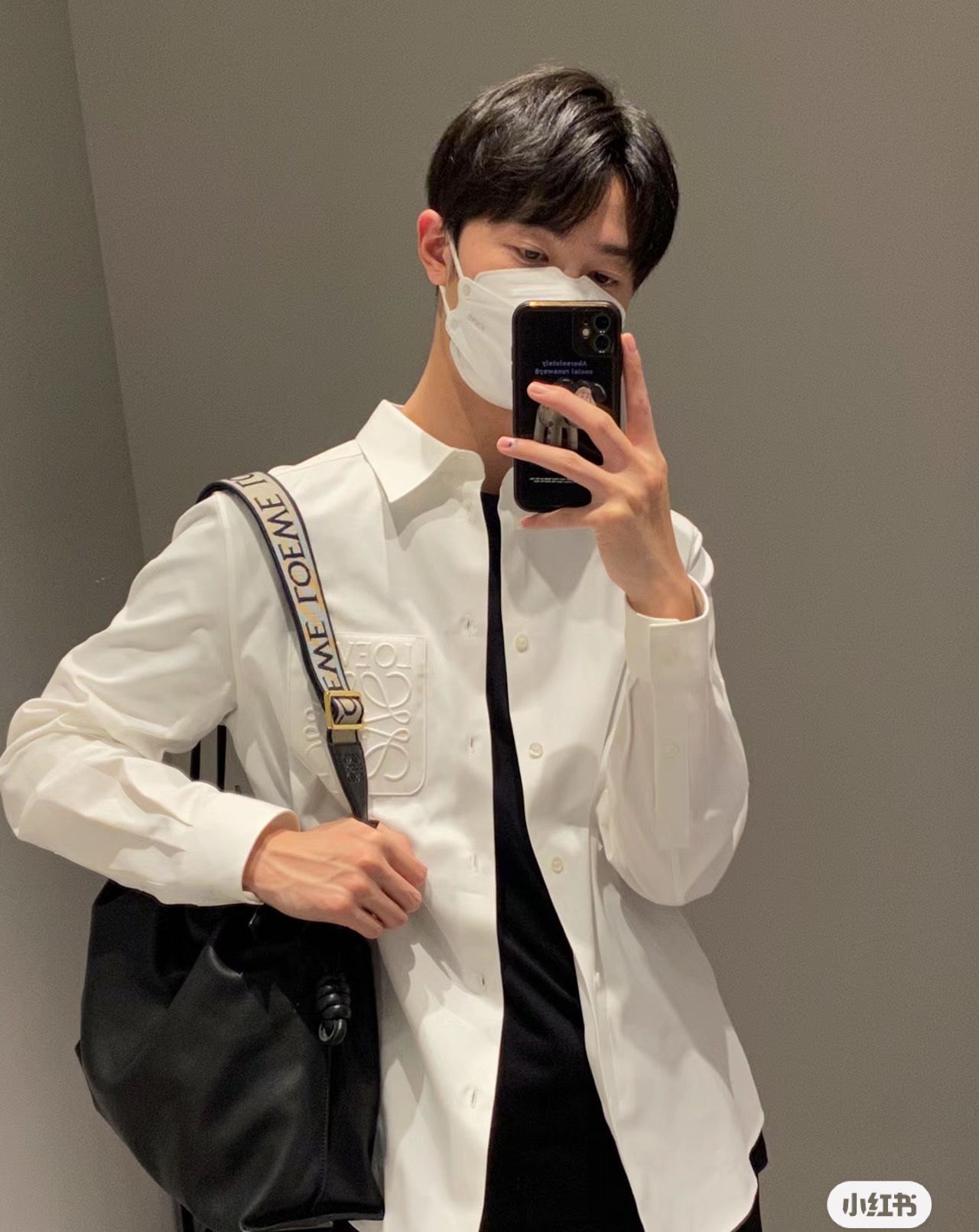 [TOP] LOEWE Flamenco Bag Cowhide Large 38x29x14cm - Black