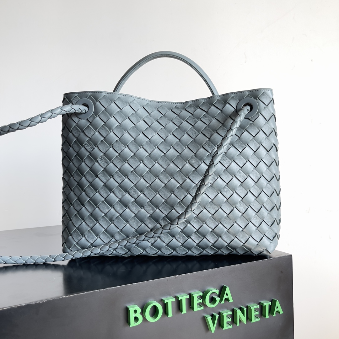 [TOP] Bottega Veneta BV Andiamo Bags Woven Handbags Lambskin 32x24x12 cm - Blue