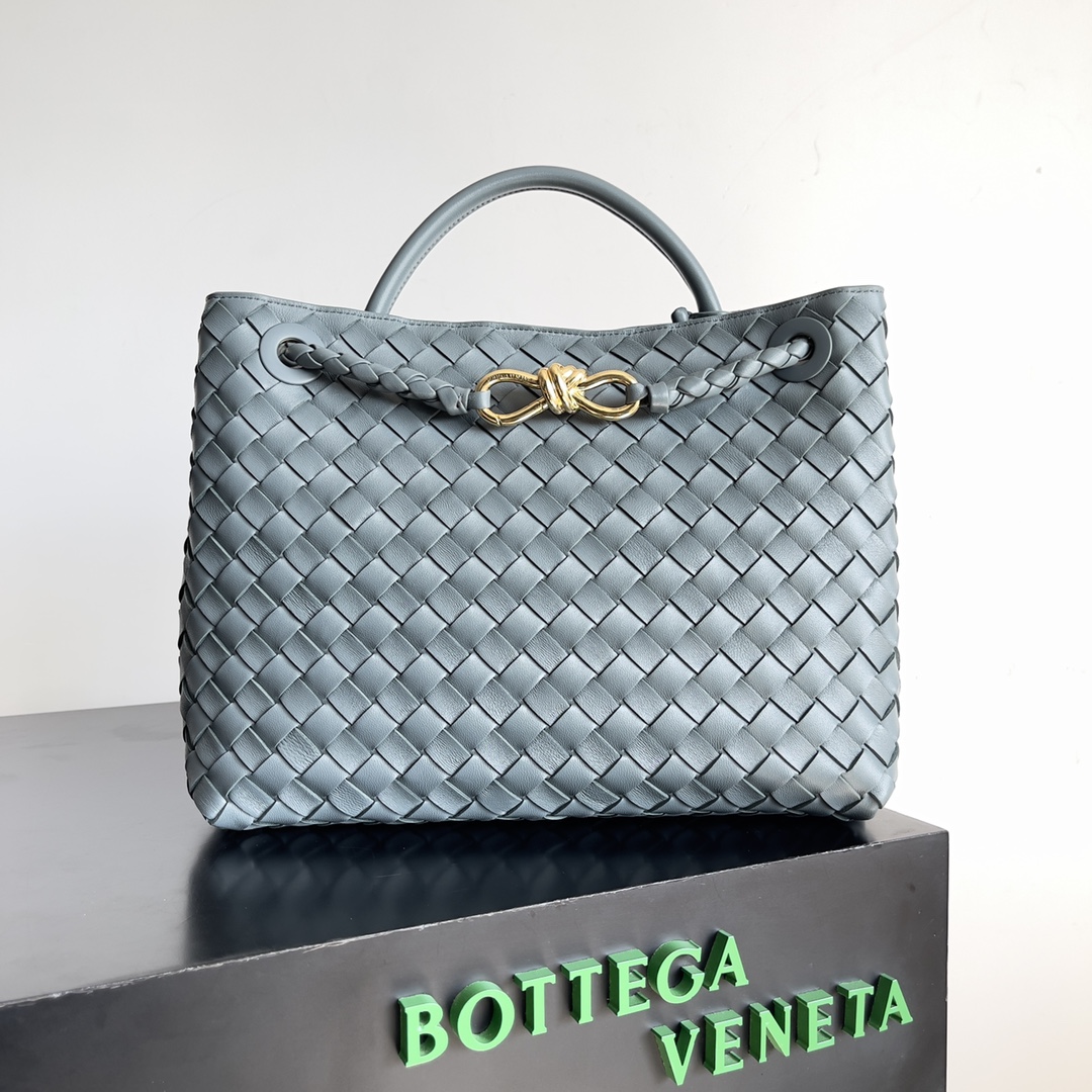 [TOP] Bottega Veneta BV Andiamo Bags Woven Handbags Lambskin 32x24x12 cm - Blue