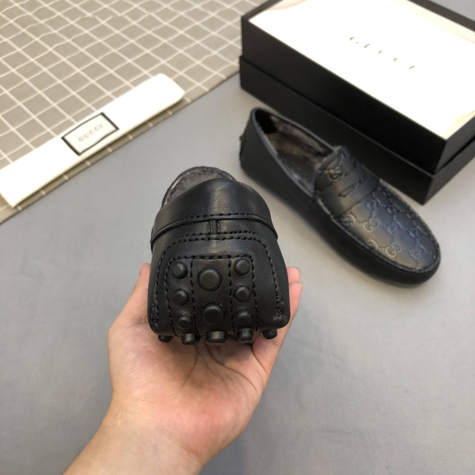 [TOP] GUCCI Autumn And Winter Men's Flat Shoes - Black