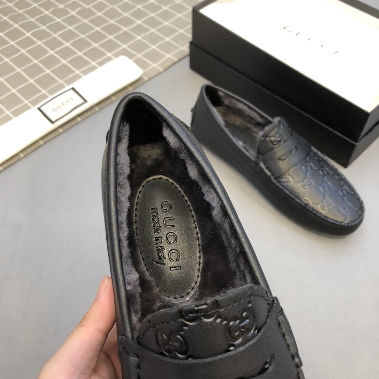 [TOP] GUCCI Autumn And Winter Men's Flat Shoes - Black
