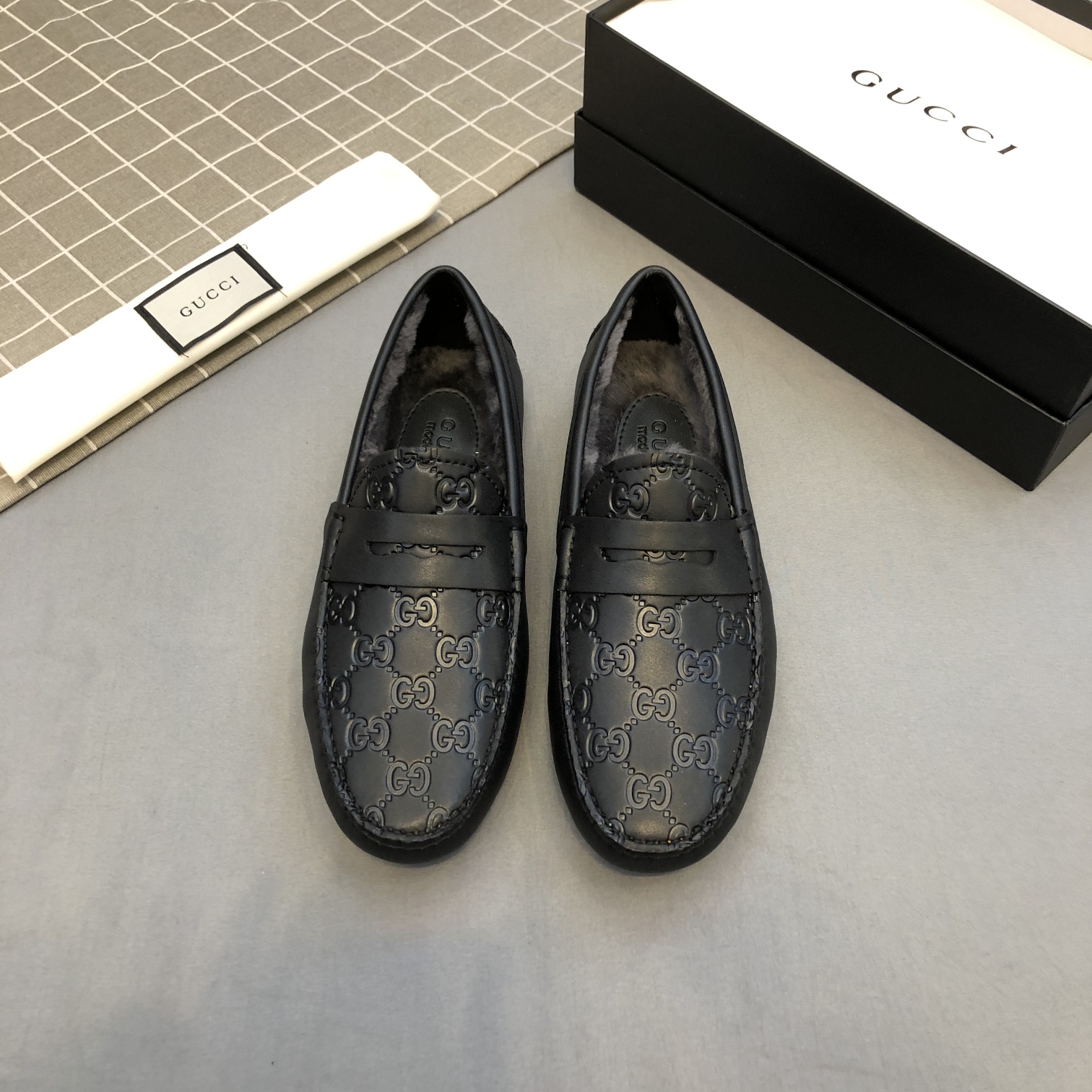 [TOP] GUCCI Autumn And Winter Men's Flat Shoes - Black