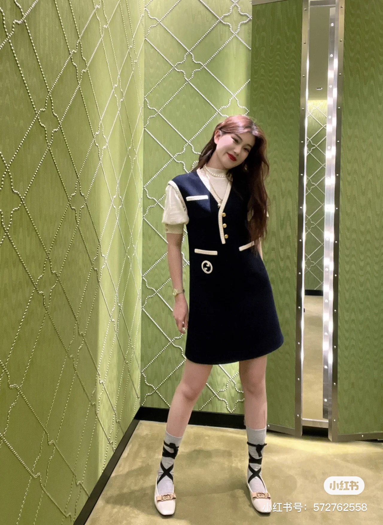 [TOP] GUCCI Mutual Buckle Dual -G Buckle Butterfly Knot Flat Shoes - 4 Colors