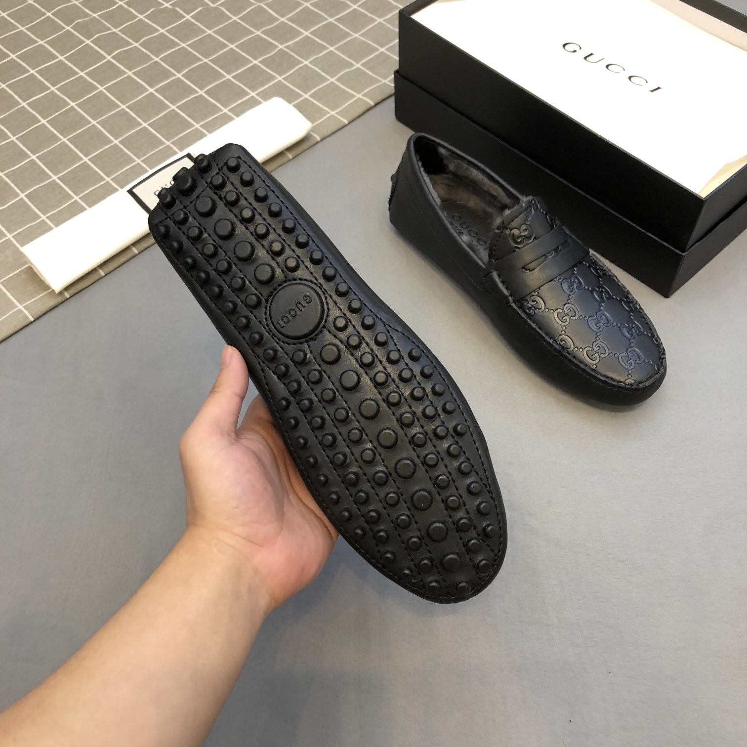 [TOP] GUCCI Autumn And Winter Men's Flat Shoes - Black