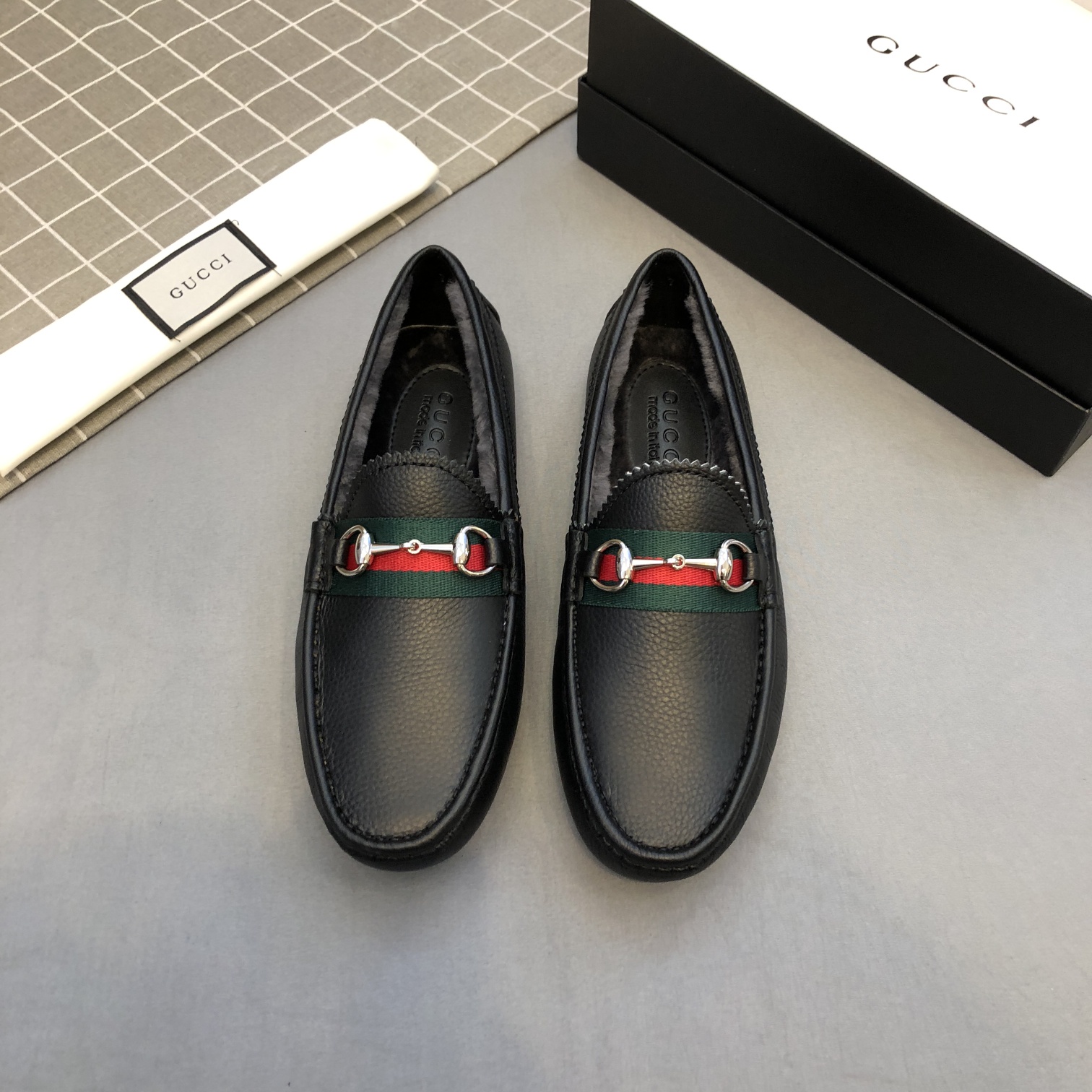 [TOP] GUCCI Autumn And Winter Men's Flat Shoes - Black