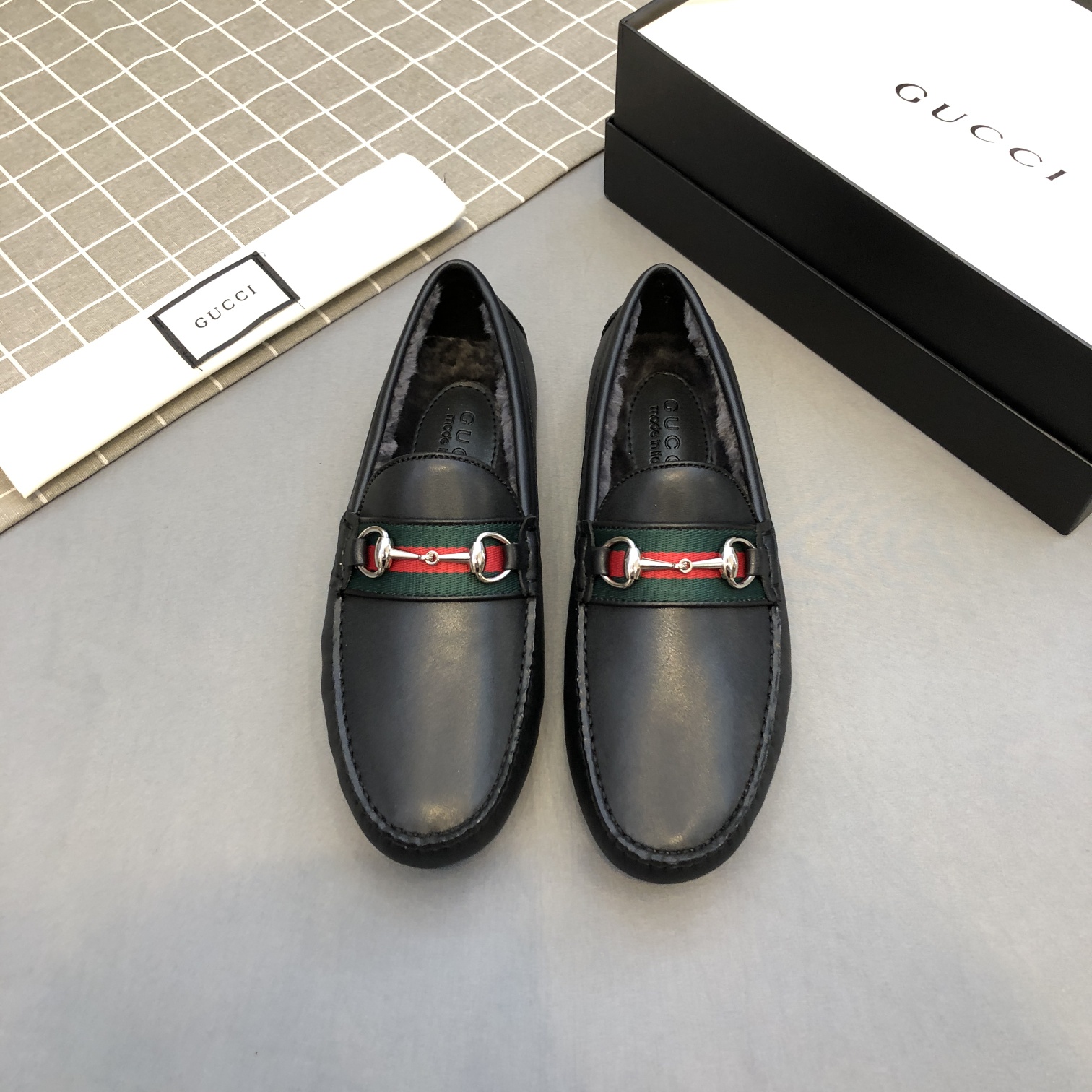 [TOP] GUCCI Autumn And Winter Men's Flat Shoes - Black