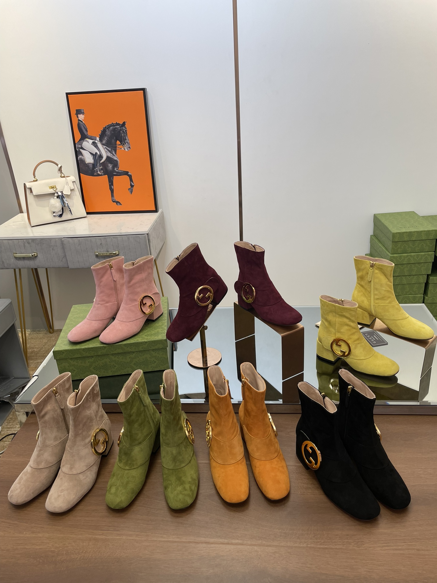 [TOP] GUCCI Round Interconnected Dual GG Boots - 5.5CM - 5 Colors