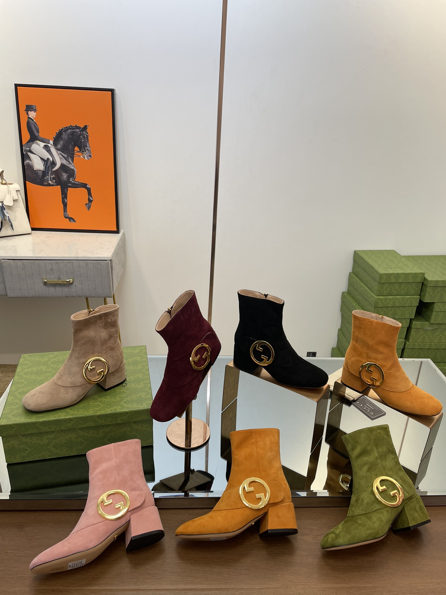 [TOP] GUCCI Round Interconnected Dual GG Boots - 5.5CM - 5 Colors