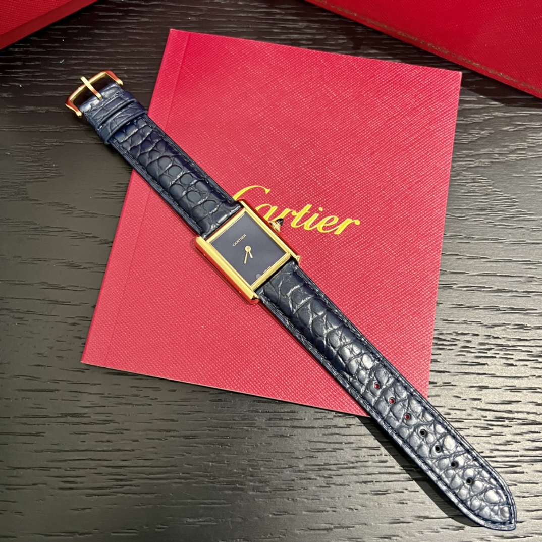 [TOP] Cartier Tank Must Alligator Watch - 3 Colors