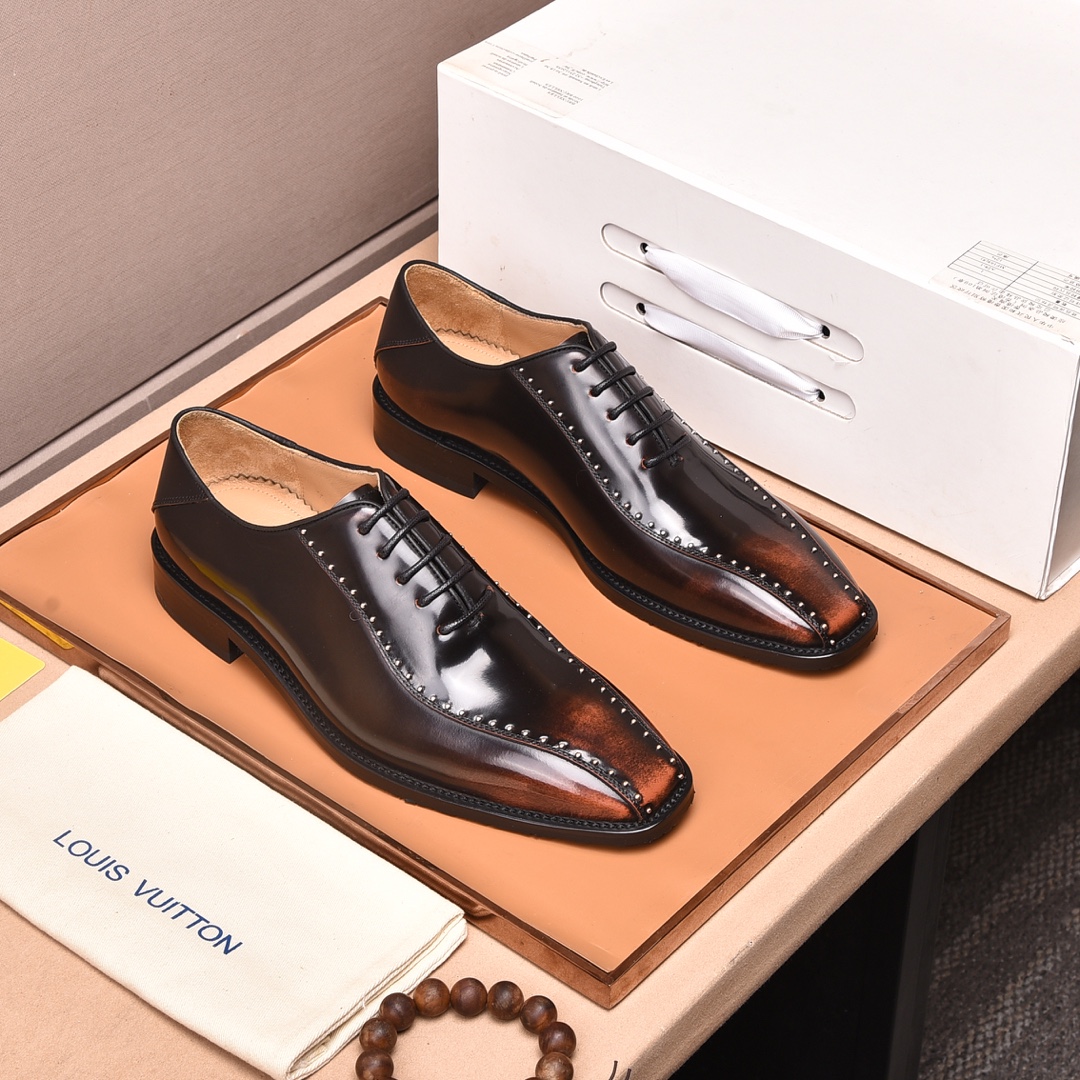 [TOP] Louis Vuitton LV Men's Formal Business Leather Shoes - 3 Colors