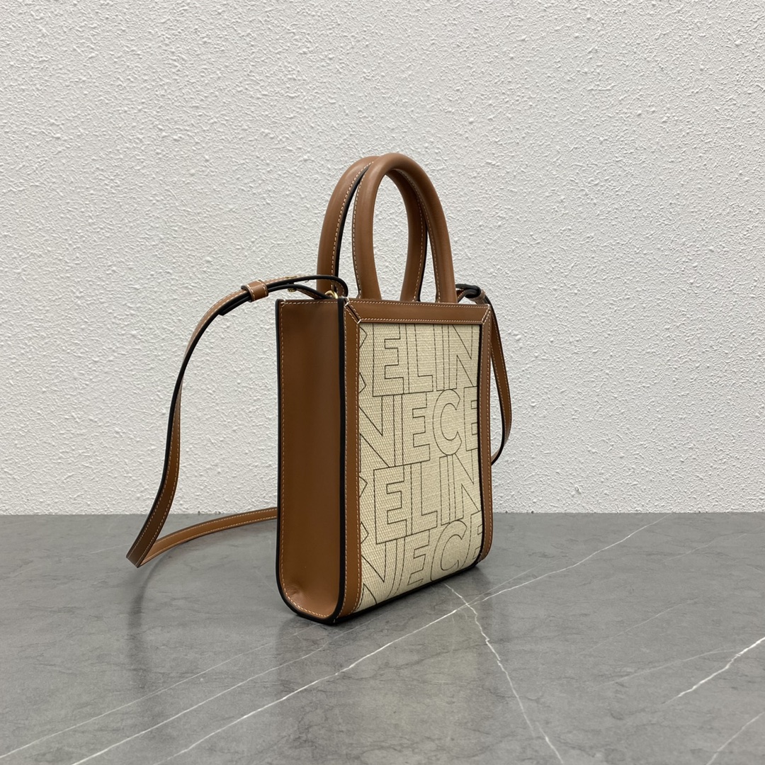[TOP] CELINE Tote Bag Mini with Letter Print 17x20x6cm - 2 Color