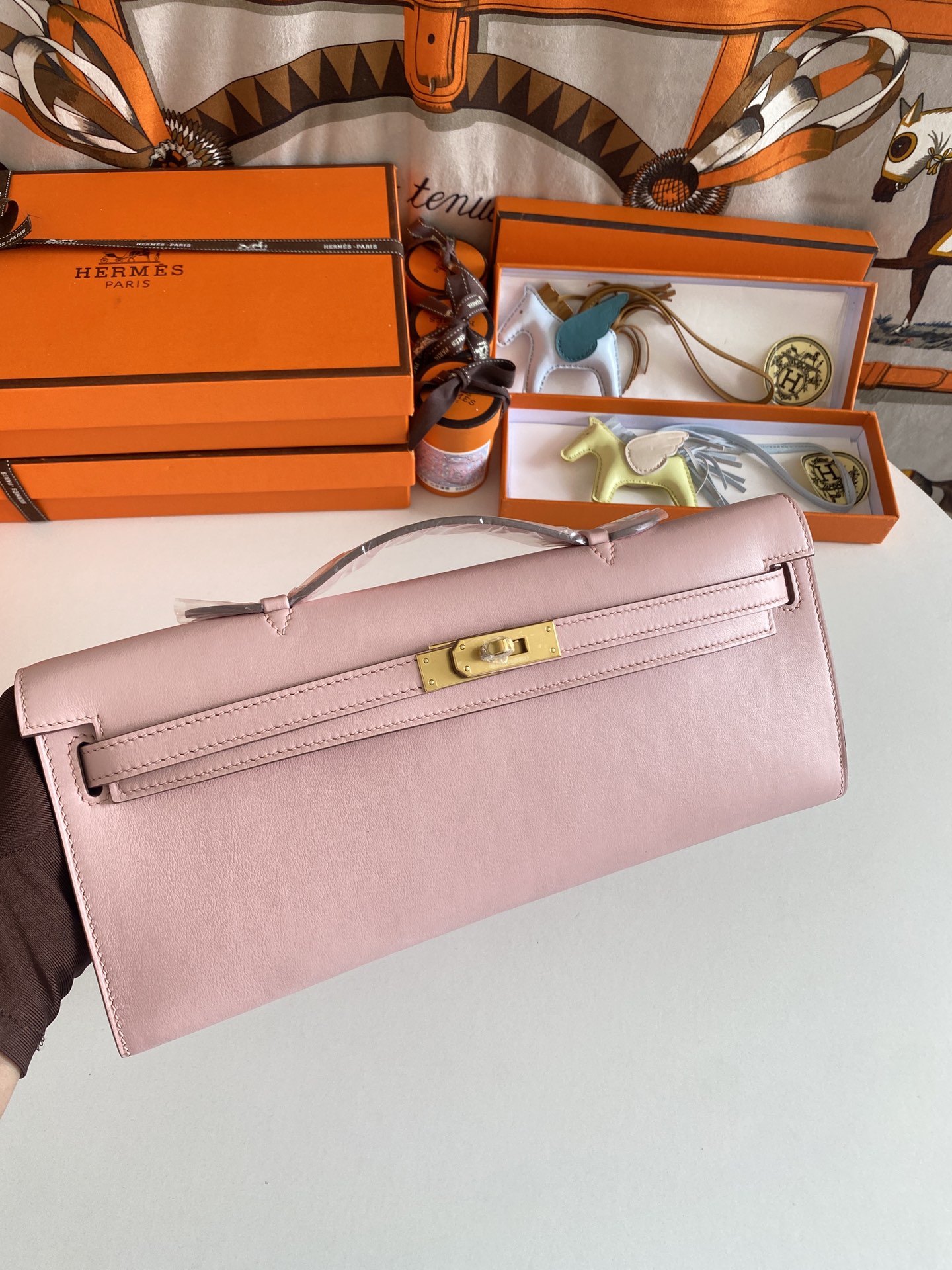 [TOP] HERMES Kelly Cut Epsom 31CM - Pink - GHW&SHW