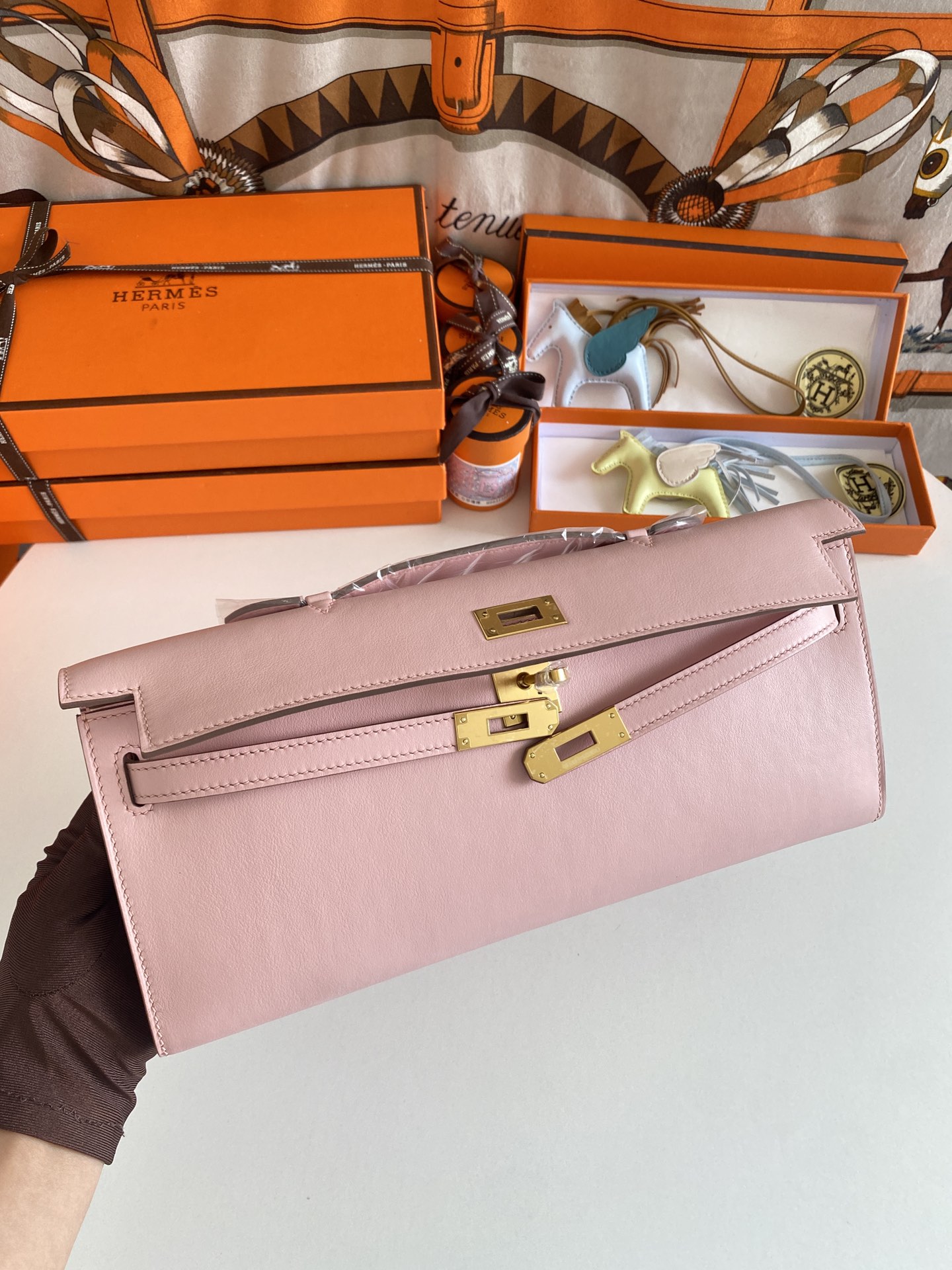 [TOP] HERMES Kelly Cut Epsom 31CM - Pink - GHW&SHW