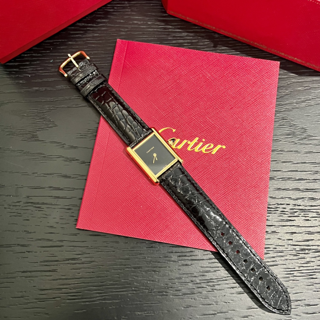 [TOP] Cartier Tank Must Alligator Watch - 3 Colors
