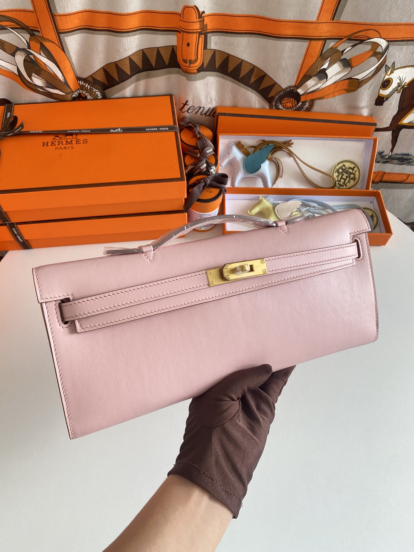 [TOP] HERMES Kelly Cut Epsom 31CM - Pink - GHW&SHW